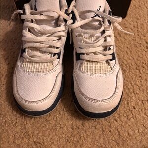 Jordan White and Blue Sneakers with Chunky Design